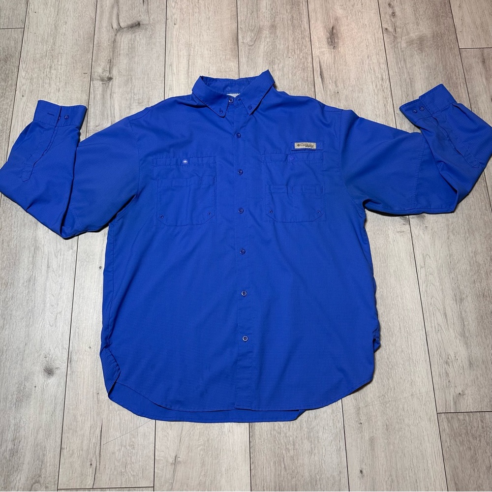 Columbia PFG Omni-Shade Royal Blue Outdoor Shirt